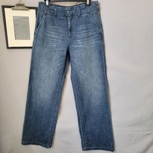 Anthropologie Pilcro Wide Leg Denim Jean Trousers Blue 27